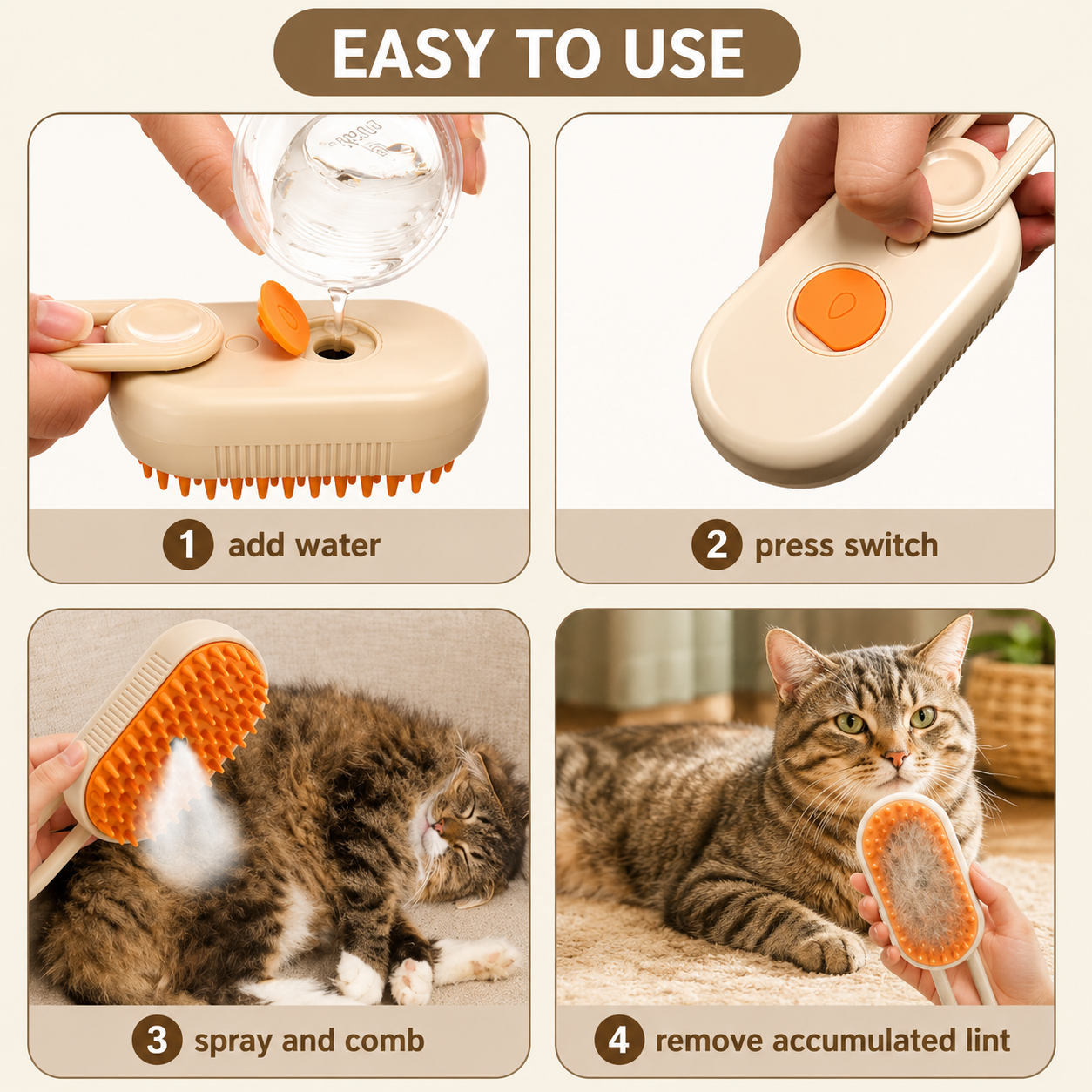 Steamy Pet Brush