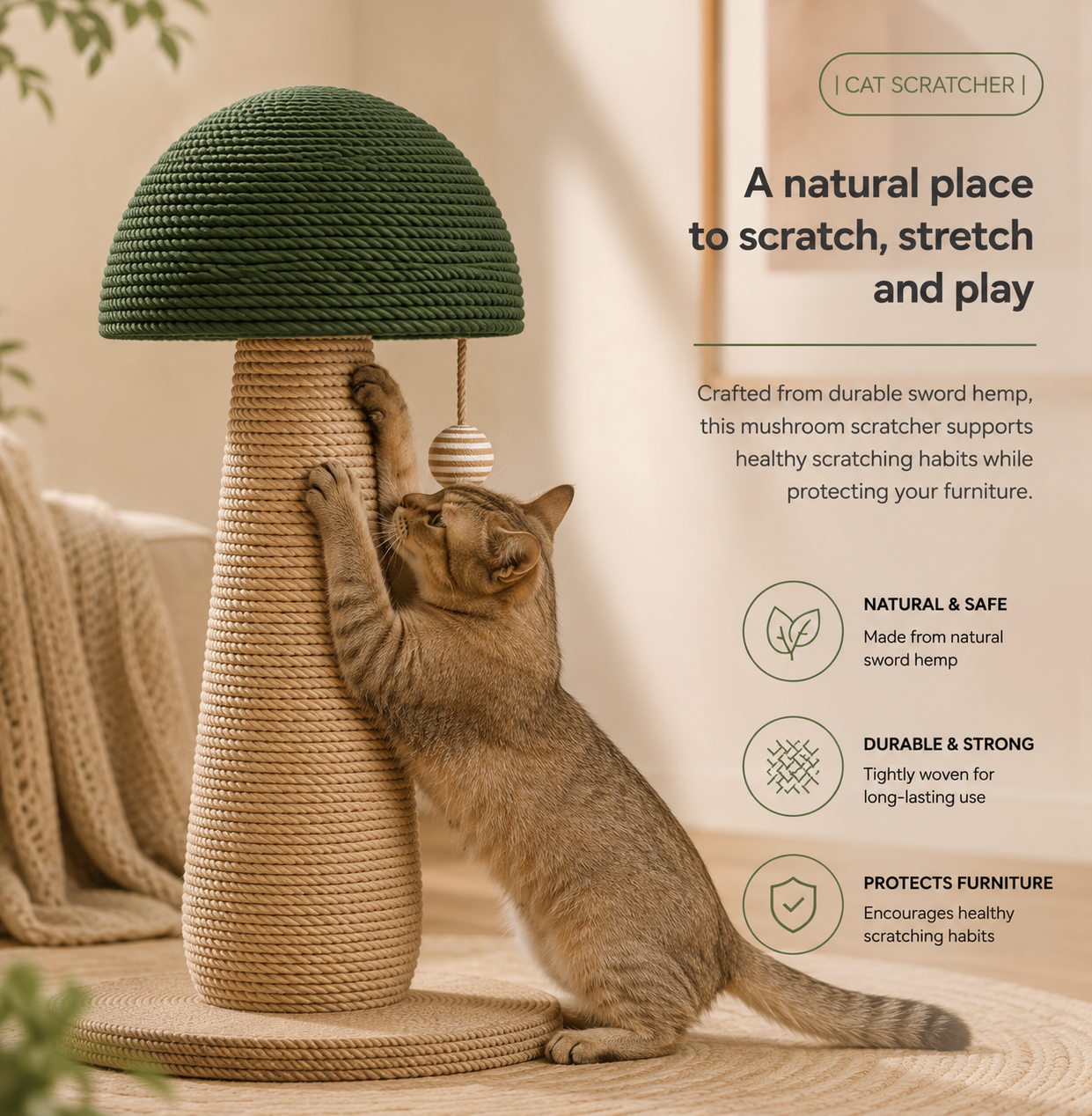 Mushroom Cat Scratching Post